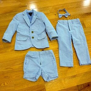 4 piece J Crew Thompson Seersucker Suit Set 2T
